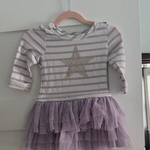 Striped Purple Tulle Dress with Star